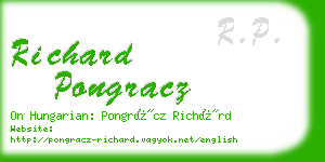 richard pongracz business card